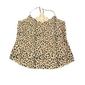 J Crew Scalloped Cheetah Print Top